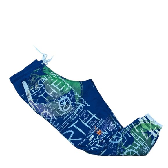 Snow Milk Jogger Sweatpants Drawstring Waist Blue Upcyle Earth 1 of 1 RARE - Picture 1 of 8